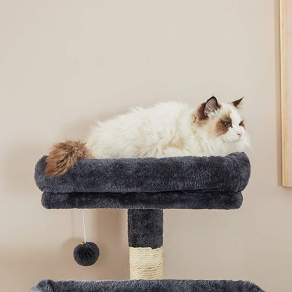 Nancy's Copperfield Scratching Post - Cat Tree - Hammock - Cave - Plush - Sisal - 6 Levels - Smoke Gray - 50 x 45 x 142 cm