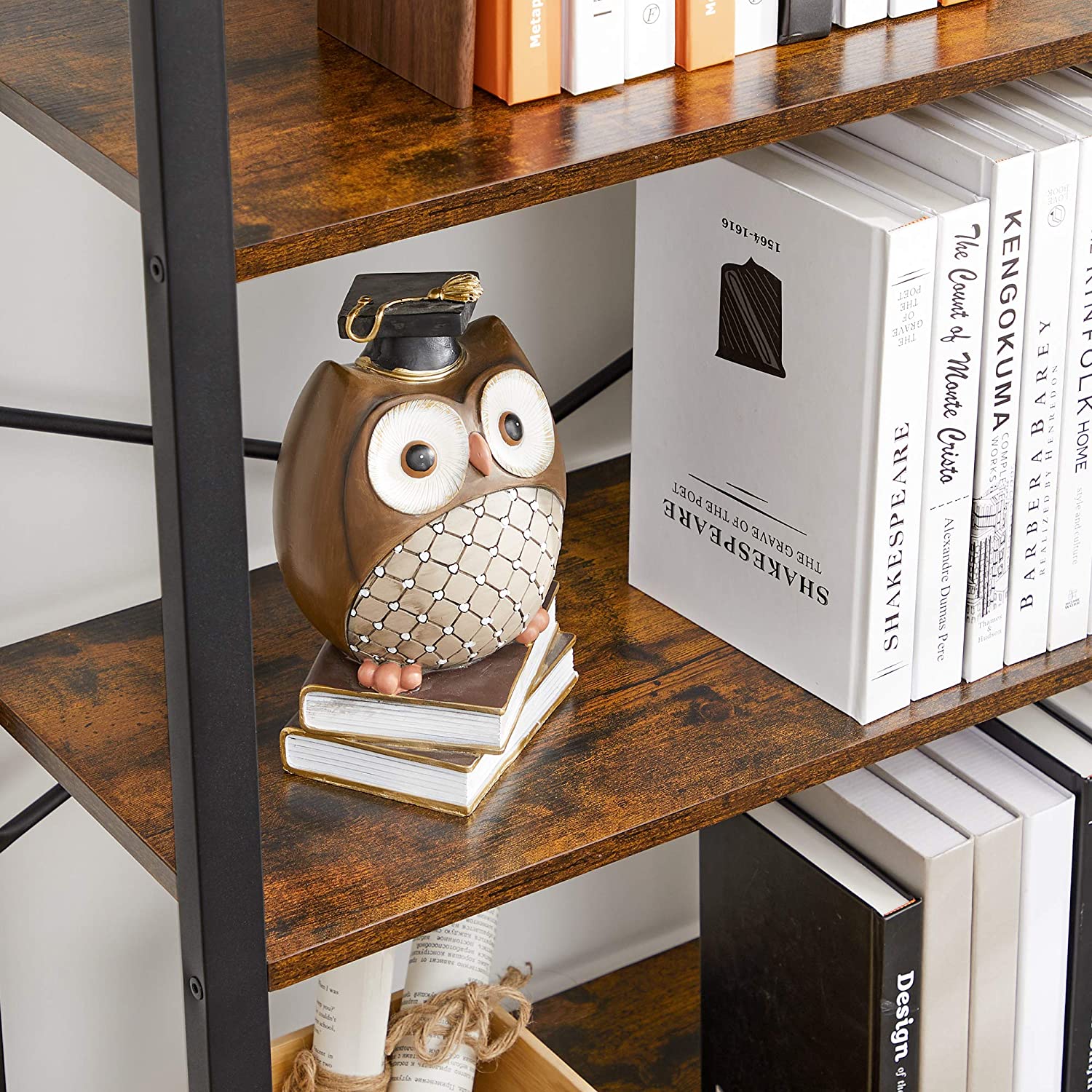 Nancy's Bloomington Boekenkast - Opbergkast - Wandkast - Hout / Staal - ± 65 x 30 x 185 cm