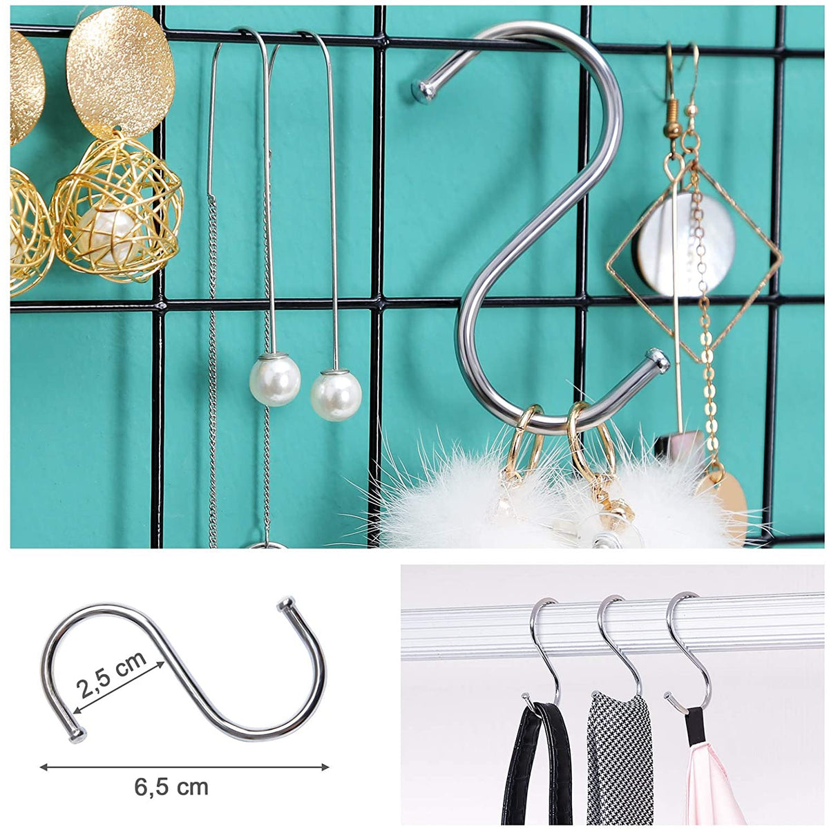 Nancy's Hereford Fotorek - Decoratie - Wanddecoratie - Gaaswand - Set Van 2 - Klembord - S-Hanger - Clips - Henneptouw