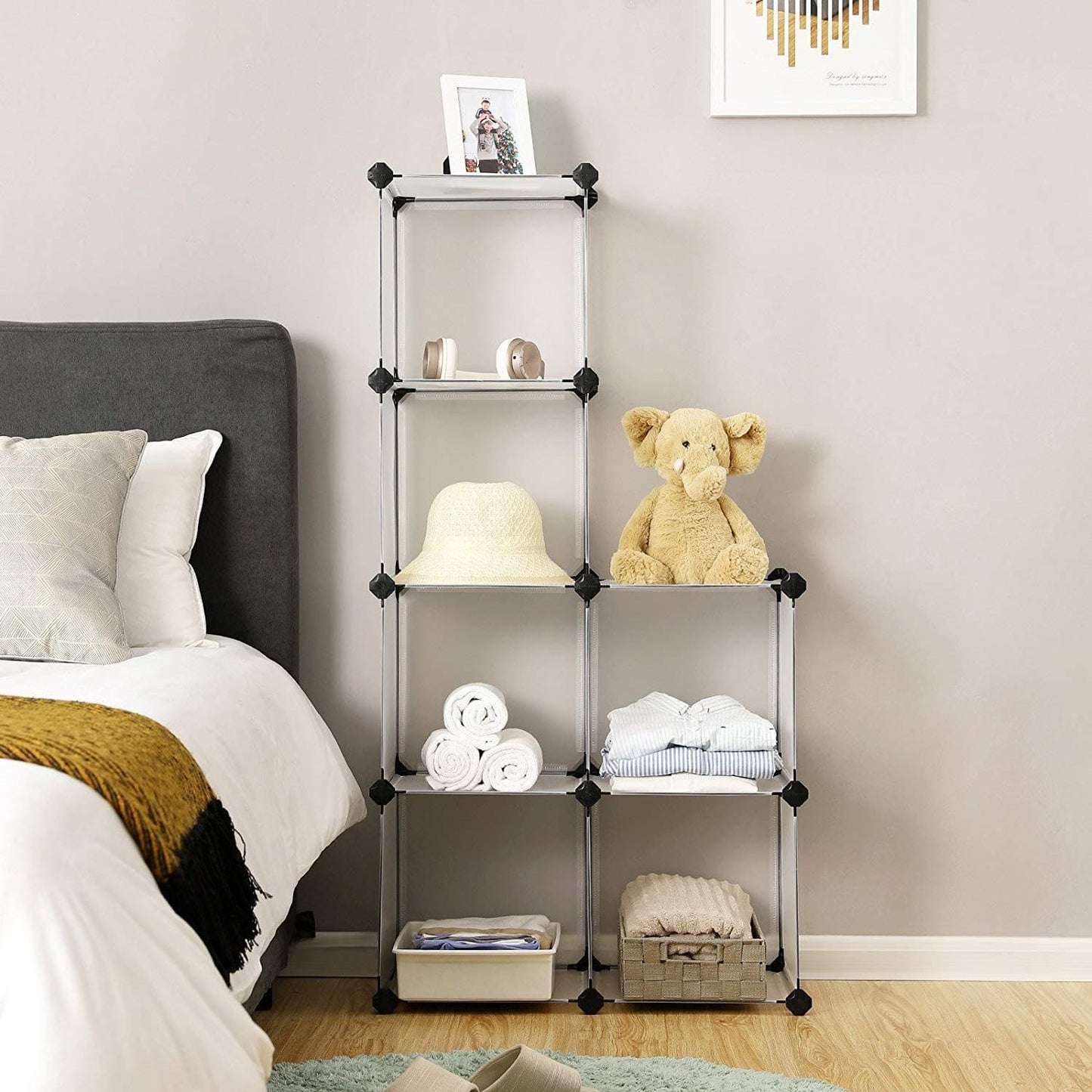 Armoire en plastique multifonctionnelle - Armoire de rangement - Étagère à chaussures / Meubles de rangement - 93 x 93 x 31 cm