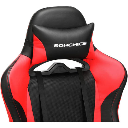 Nancy's Butcher Gaming chair - Office chair - Swivel chair - Lumbar cushion - Ergonomic - Height adjustable - Red - Black - Faux leather - 71 x 63 x (120-130)