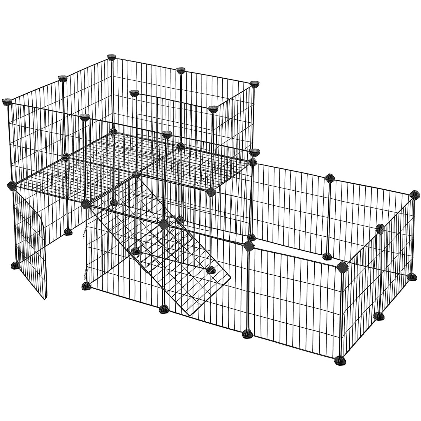 Nancy's Cannamore Dierenkooi - Konijnenhok - 2 Verdiepingen - Hamster - Cavia - Metaal - 143 x 73 x 71 cm