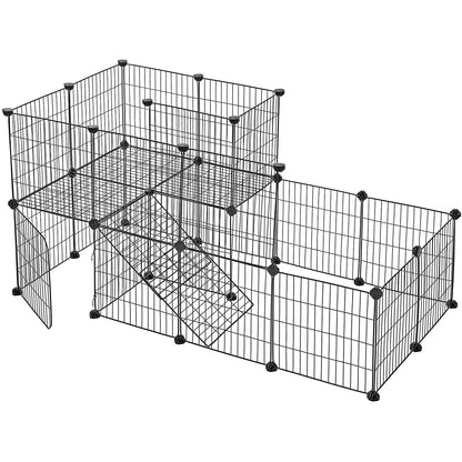 Nancy's Cannamore Dierenkooi - Konijnenhok - 2 Verdiepingen - Hamster - Cavia - Metaal - 143 x 73 x 71 cm