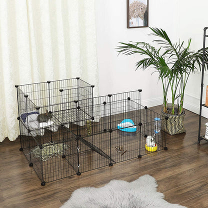 Nancy's Cannamore Dierenkooi - Konijnenhok - 2 Verdiepingen - Hamster - Cavia - Metaal - 143 x 73 x 71 cm