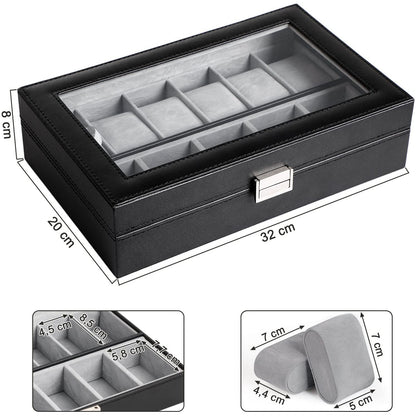 Nancy's Watch Box - Boîtier de montre - Rangement de montres - Boîte de rangement pour 11 montres