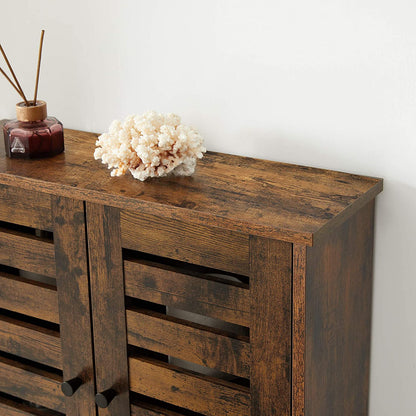 Nancy's Bolingbrook Wandkast - Badkamerkast - Opbergkast - 2 Deuren - 1 Open Vak - Bruin - Bewerkt Hout - Industrieel - 60 x 20 x 70 cm