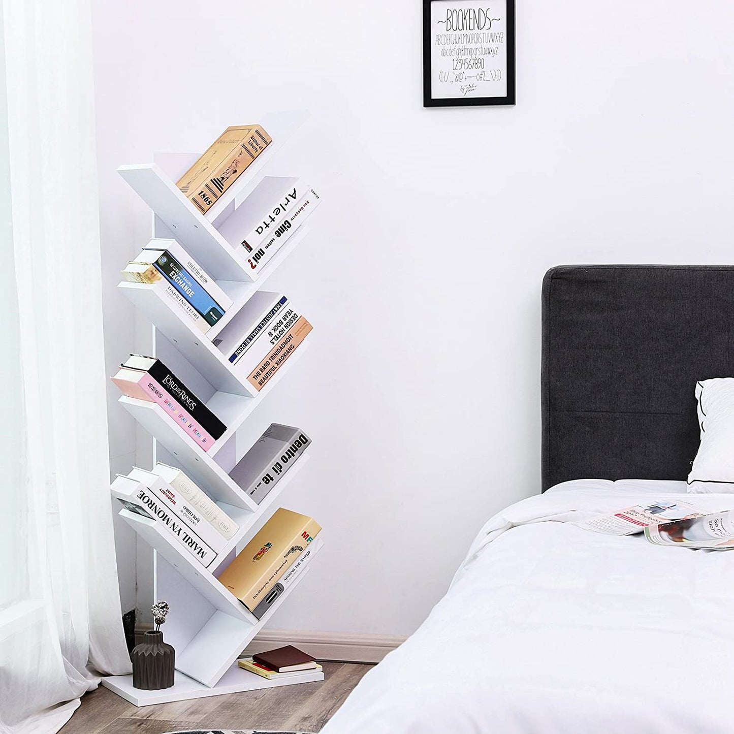 Bibliothèque de Nancy Blanc - Serre-livres - Bibliothèque 141,5 x 50 x 25 cm