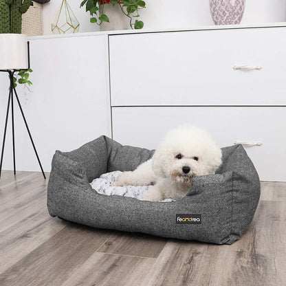 Nancy's Caverhill Dierenbed - Hondenbed - Hondenmand - Omkeerbaar Kussen - Antislip - Grijs -  80 x 60 x 26 cm
