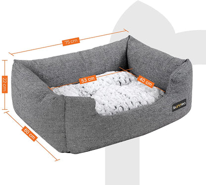 Nancy's Caverhill Dierenbed - Hondenbed - Hondenmand - Omkeerbaar Kussen - Antislip - Grijs -  80 x 60 x 26 cm