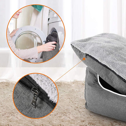 Nancy's Superior Hondenbed - Hondenmand - Afneembare Hoes - 120 x 85 cm - Anti-Slip - PP Vulling - Donkergrijs