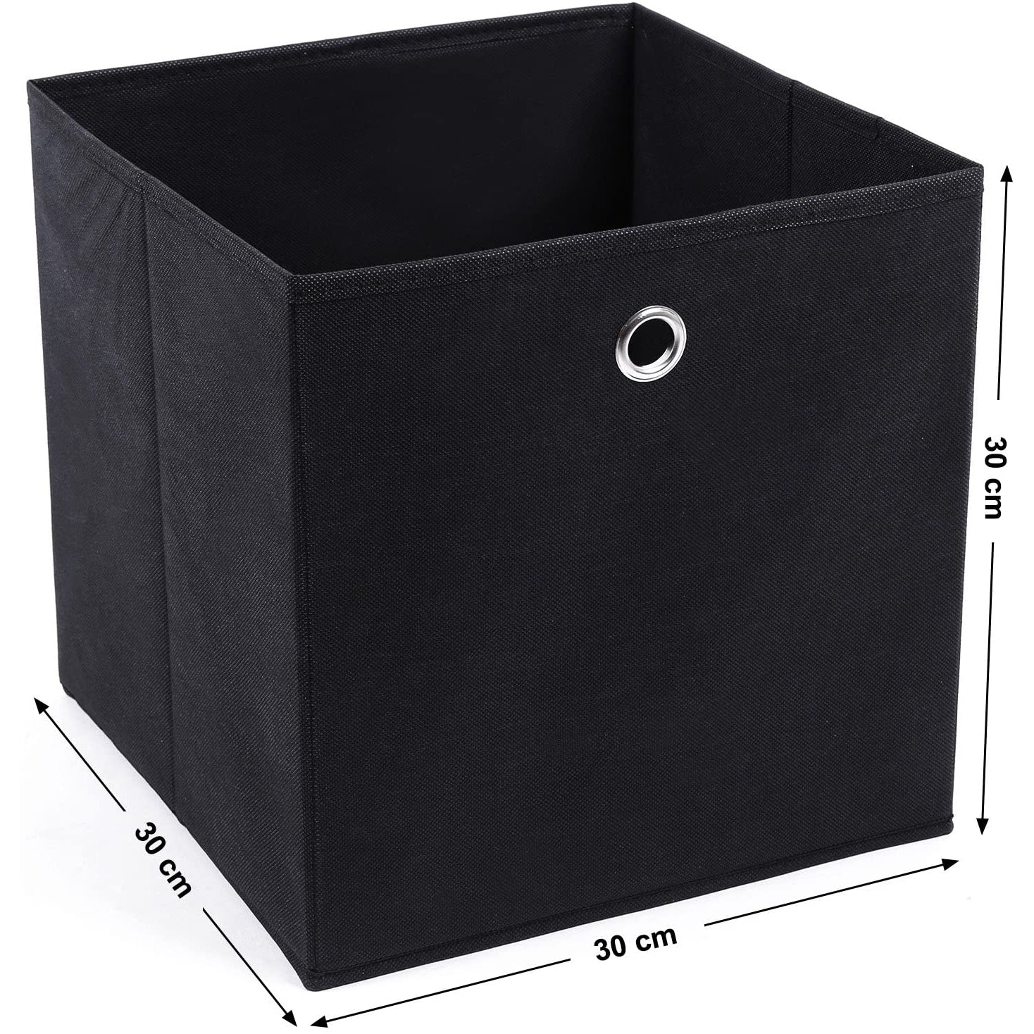Nancy's 6 Opvouwbare Opbergdozen - Vouwdoos - Opbergboxen 30 x 30 x 30 cm - Zwart