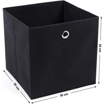 Nancy's 6 Opvouwbare Opbergdozen - Vouwdoos - Opbergboxen 30 x 30 x 30 cm - Zwart