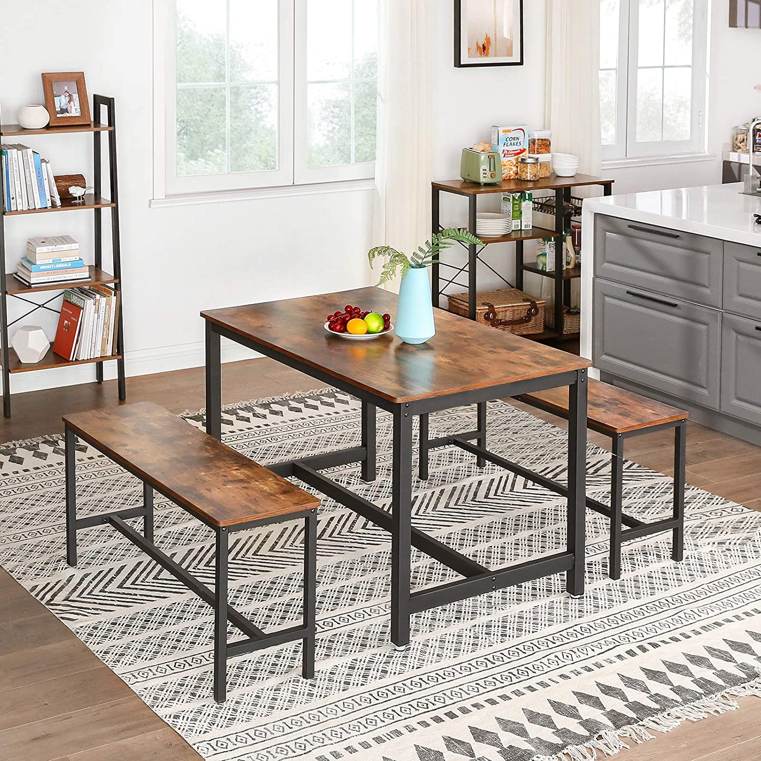 Nancy's Union Dining table for 4 people - Kitchen table - Industrial table - Dining room table - 120 x 75 x 75 cm