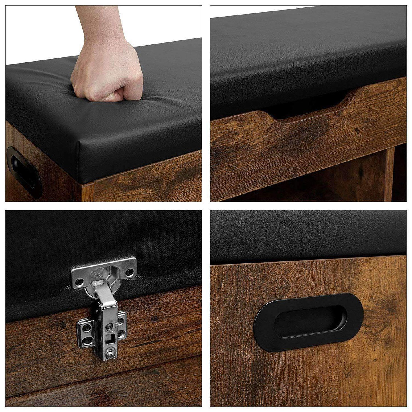 Nancy's Schoenenbank - Bank - Schoenenrek - Opbergruimte onder de zitting - hal, woonkamer, slaapkamer - Schoenenkast - 150 kg draagvermogen - 80 x 30 x 44 cm