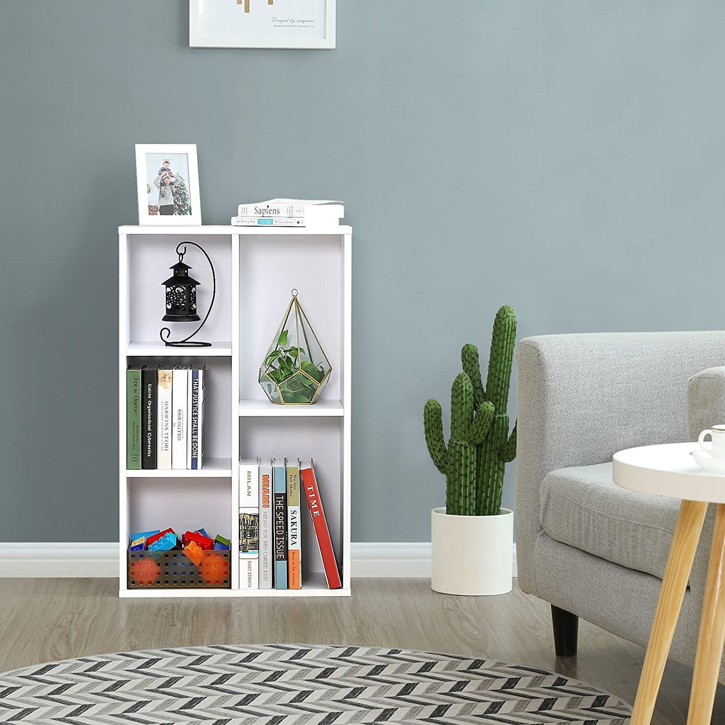 Nancy's Qurana Boekenkast Met 5 Planken - Wandkast - Vakkenkast - Wit - ± 50 x 25 x 80 cm