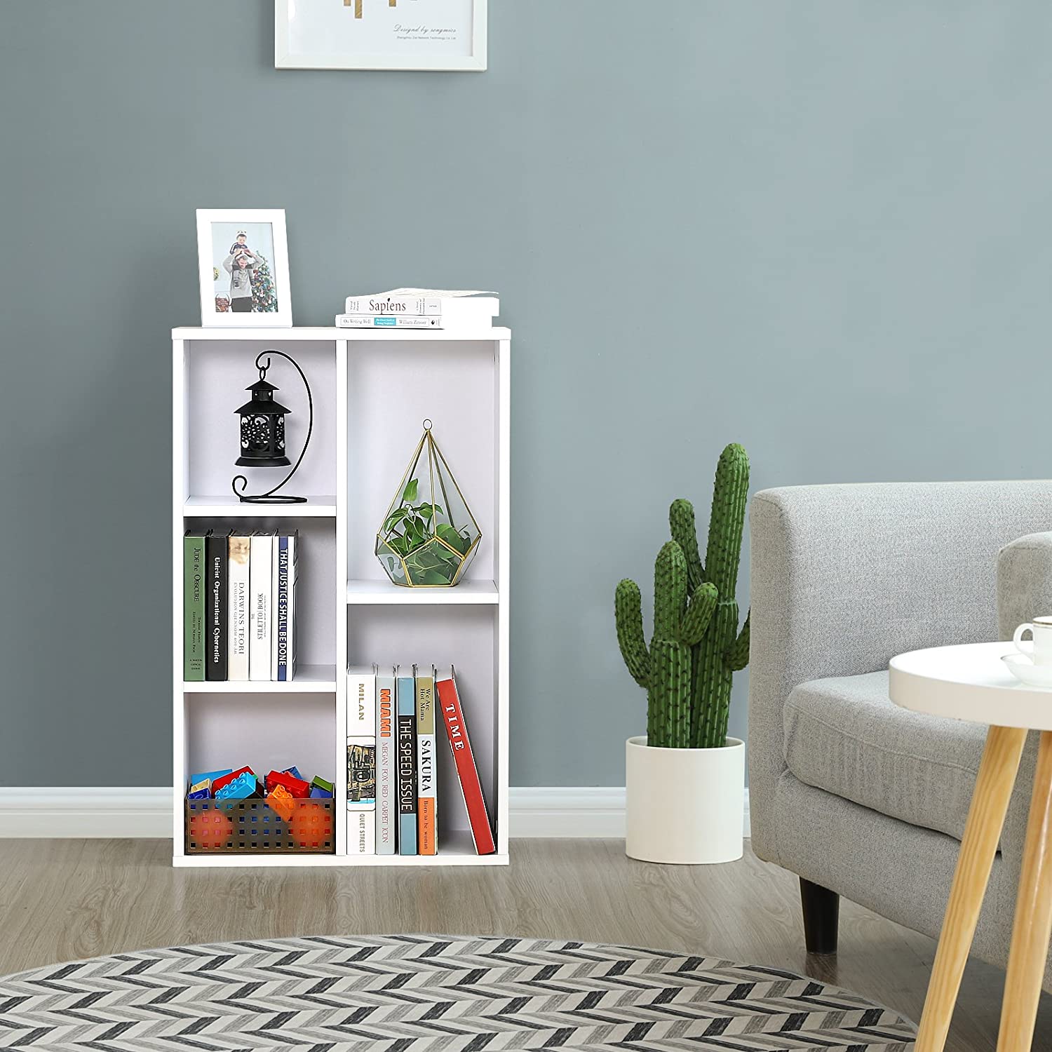 Nancy's Qurana Boekenkast Met 5 Planken - Wandkast - Vakkenkast - Wit - ± 50 x 25 x 80 cm