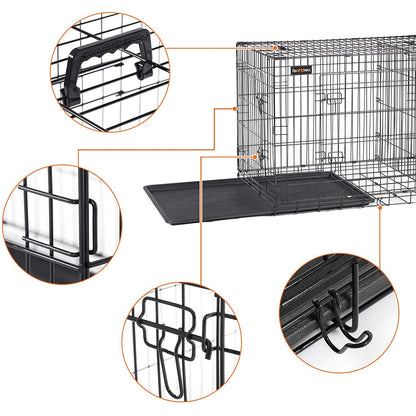 Cage pour chien de Nancy - Banc - Chiens - 2 Portes - Chenil - 107 x 70 x 77,5 cm