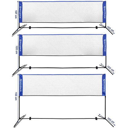Nancy's Fullarton Badmintonnet - Tennisnet - Hoogte Verstelbaar - Ijzer Frame  - Transporttas - Blauw - Zwart - Geel