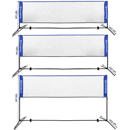 Nancy's Fullarton Badmintonnet - Tennisnet - Hoogte Verstelbaar - Ijzer Frame - Transporttas - Blauw - Zwart - Geel