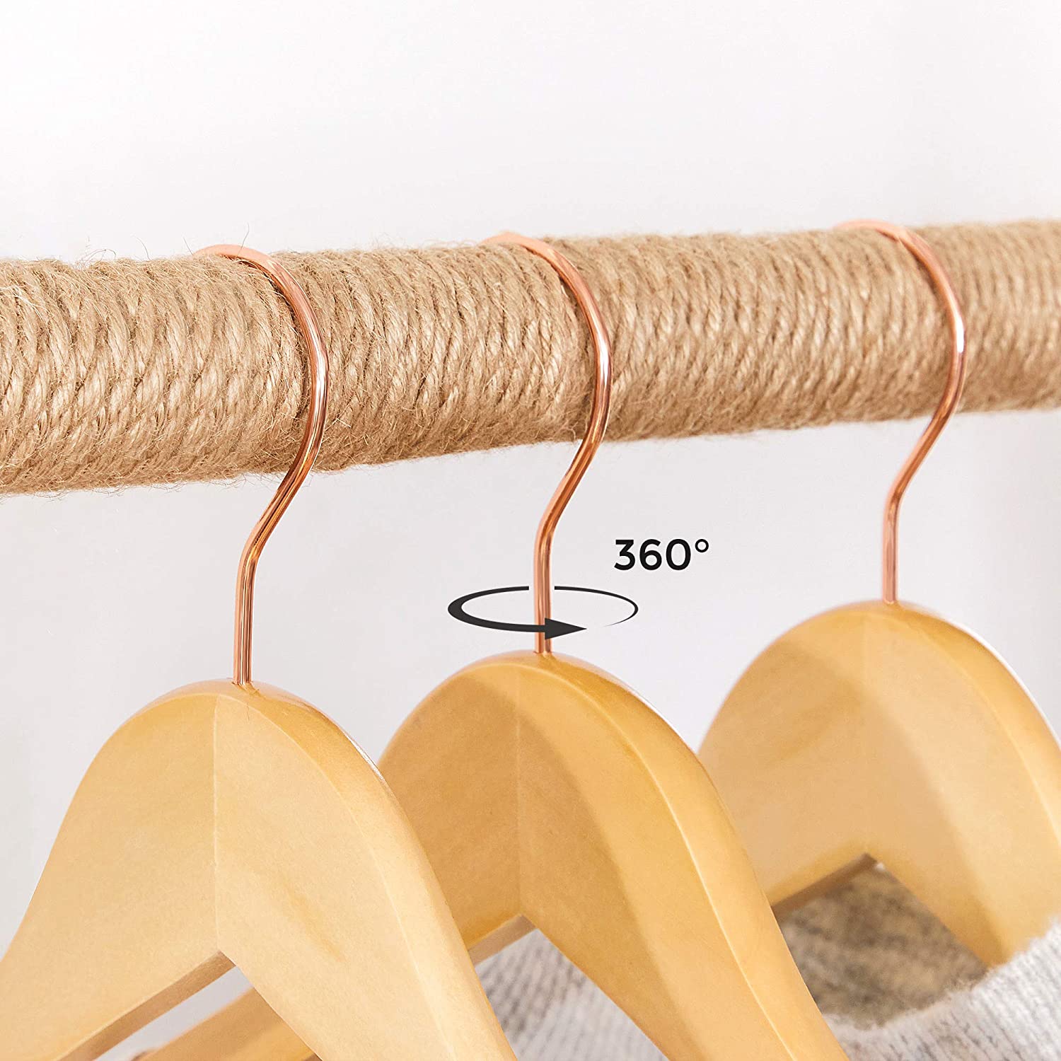 Nancy's Houten Kledinghangers - Set Van 20 - Pakhangers - Anti-Slip - 360 Graden Draaibare Haak - Jassen - Shirts - Broeken - Natuurlijke Kleur