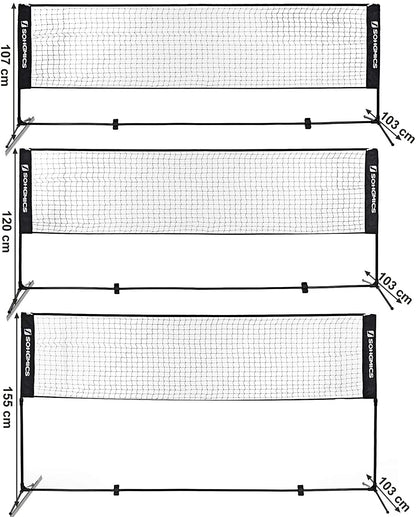 Nancy's Fullarton Badmintonnet - Tennisnet - Hoogte Verstelbaar - Ijzer Frame - Transporttas - Blauw - Zwart - Geel