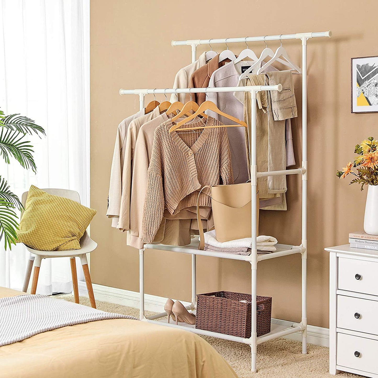 Nancy's Cecebe Clothes Rack - Coat Rack - Clothes Rod - Metal - 2 Rods - ‎114 x 45 x 171 cm