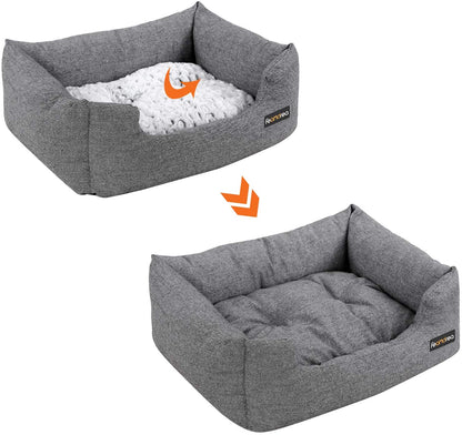 Nancy's Caverhill Dierenbed - Hondenbed - Hondenmand - Omkeerbaar Kussen - Antislip - Grijs -  80 x 60 x 26 cm