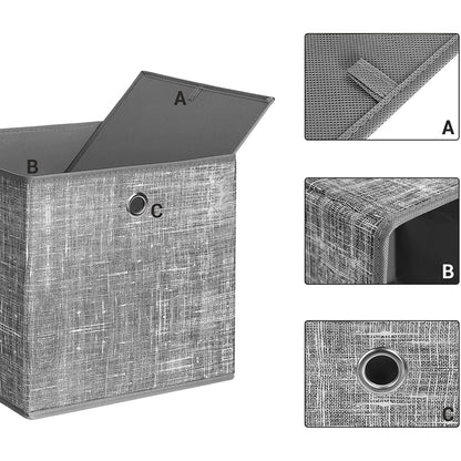 Nancy's Calderwood Storage Boxes - Set Of 6 - Foldable Boxes - Non Woven - Organizer - Gray - 30 x 30 x 30 cm