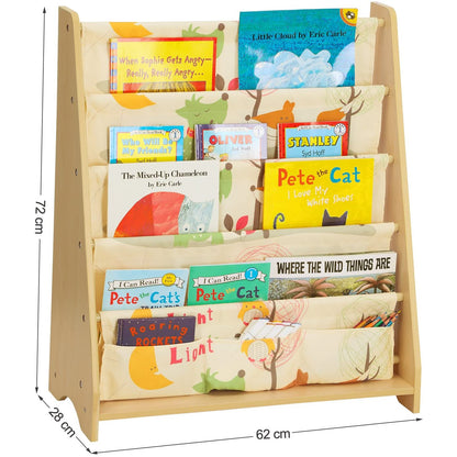 Nancy's Boekenrek met 4 niveaus - Boekenkast voor kinderen - Opbergrek voor boeken, schoolmaterialen, voor kinderkamer of kleuterschool - Esdoorn hout