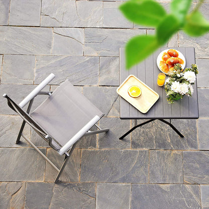 Nancy's Tuinstoel - Verstelbare tuinstoel - Campingstoel - Grijs - 56 x 70 x 106 cm