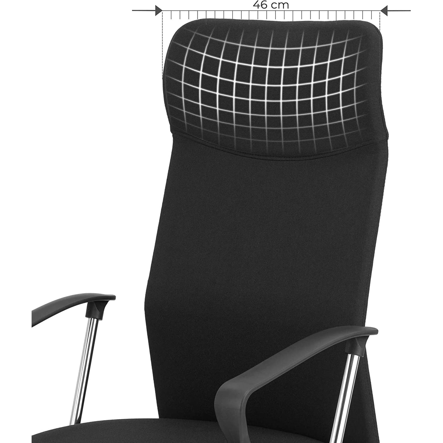 Nancy's Cheminis Bureaustoel - Draaistoel - Ergonomisch - Directiestoel - Hoogte Verstelbaar - Gestoffeerd - Zwart - 63 x 63 x (110-120) cm