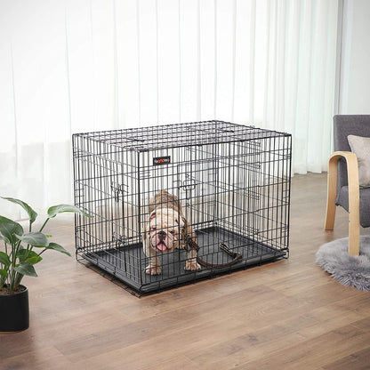 Cage pour chien de Nancy - Banc - Chiens - 2 Portes - Chenil - 107 x 70 x 77,5 cm