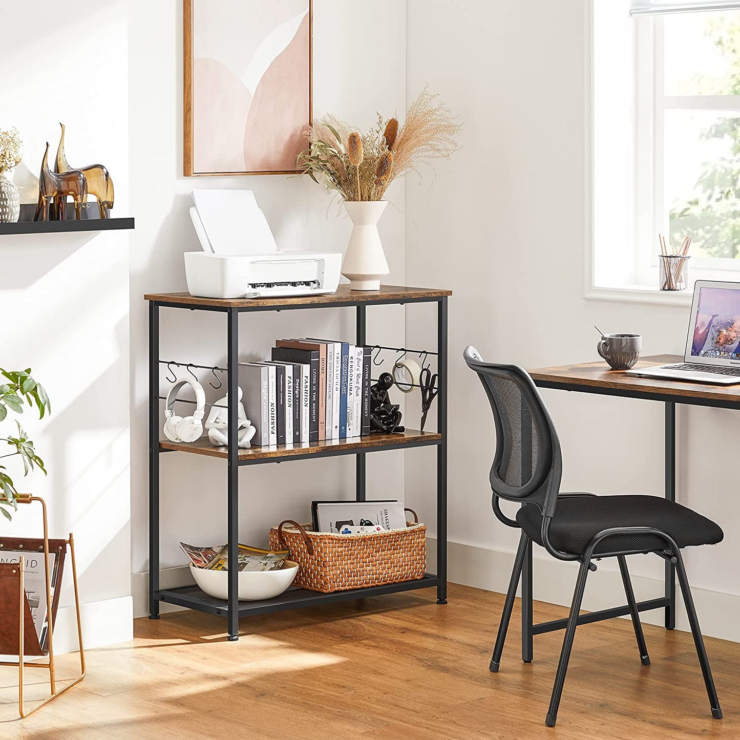 Nancy's Franklin Keukenrek - Organizer - Opbergkast - Vintage Bruin / Zwart - 80 x 40 x 90 cm