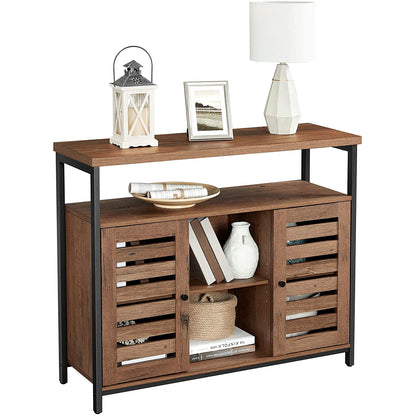 Armoire d'appoint industrielle Nancy's Plymouth - Commode - Armoire de rangement - Commode - Armoire avec 4 étagères et 2 portes - 100 x 35 x 80 cm