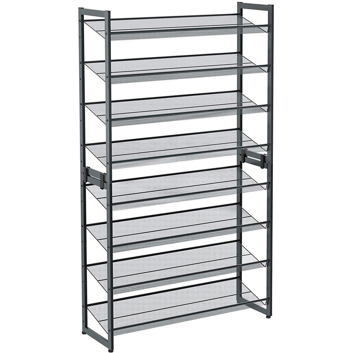 Nancy's Sacavem Schoenenrek - Schoenenkast - Stapelbaar - Voor 40 Paar Schoenen - Grijs - ± 90 x 30 x 165 cm