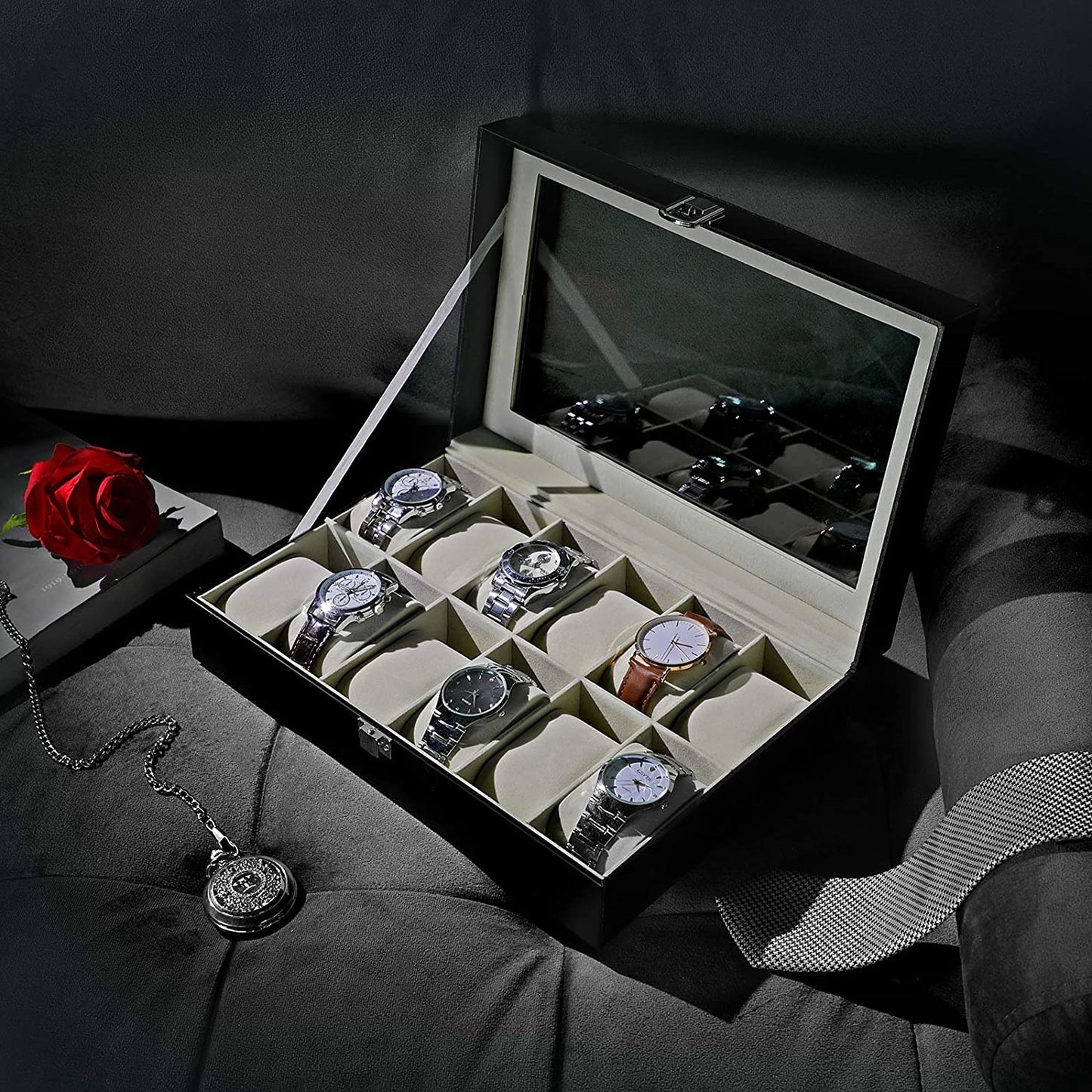 Nancy's Horlogedoos - Horlogekoffer - Opbergbox voor 12 Horloges - Leer