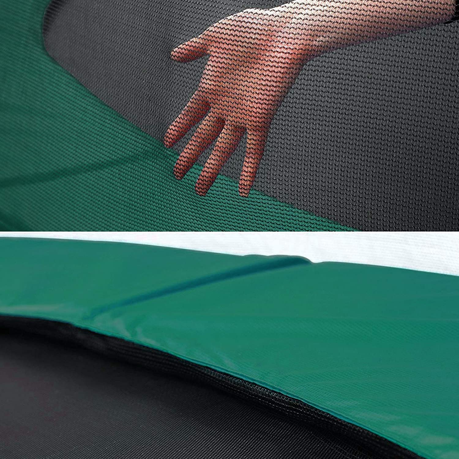 Nancy's Draper Trampoline - Tuintrampoline - Veiligheids Behuizing - Ladder - Zwart - Groen - Zilver - Staal - 305/366 cm
