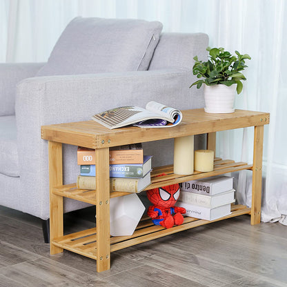 Nancy's Bamboe Schoenenrek - Badkamerrek - 3 Lagen - Opbergrek 90 x 28 x 45 cm