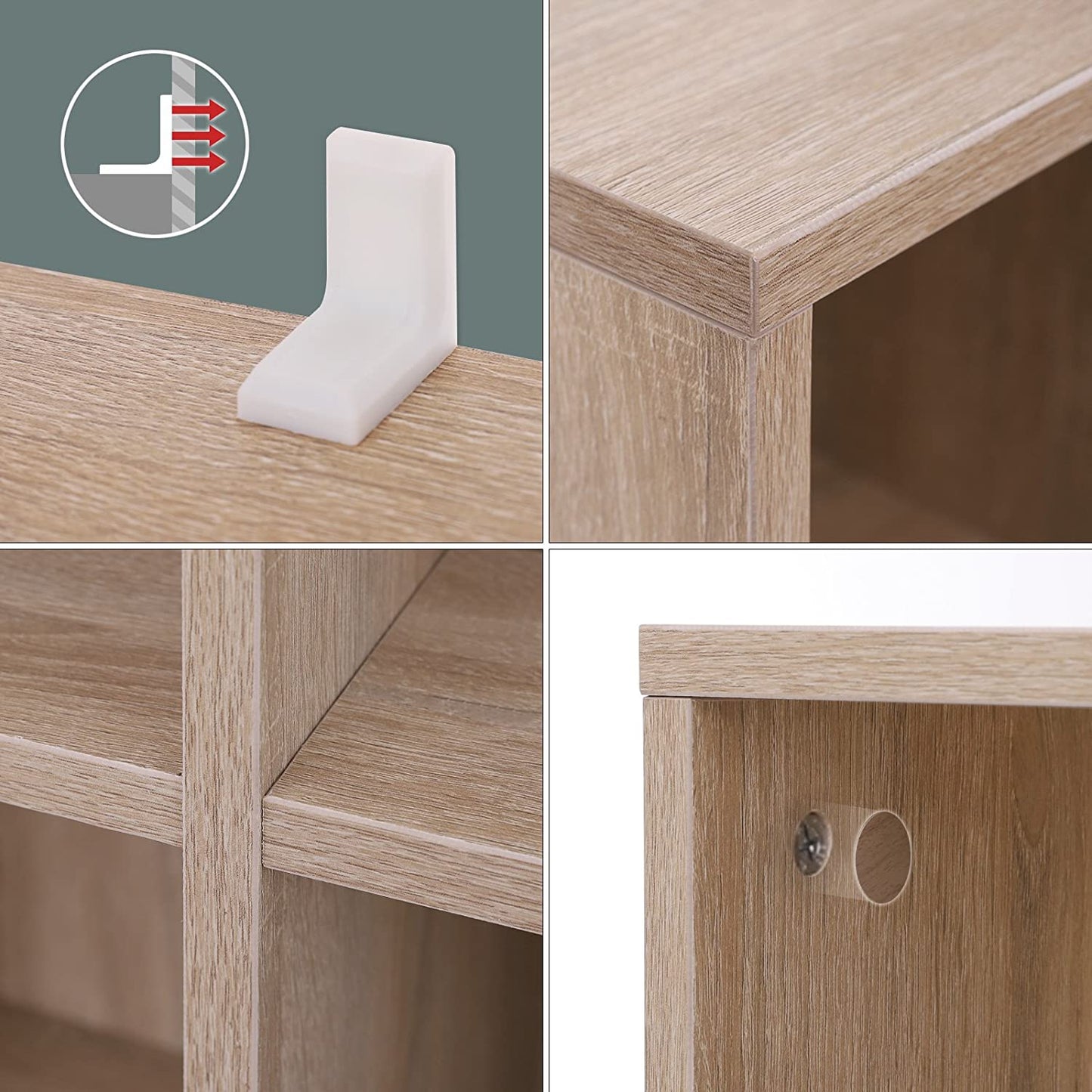 Nancy's Quarto Boekenkast - Wandkast - Vakkenkast - Opbergkast - Eiken - ± 65 x 30 x 130 cm