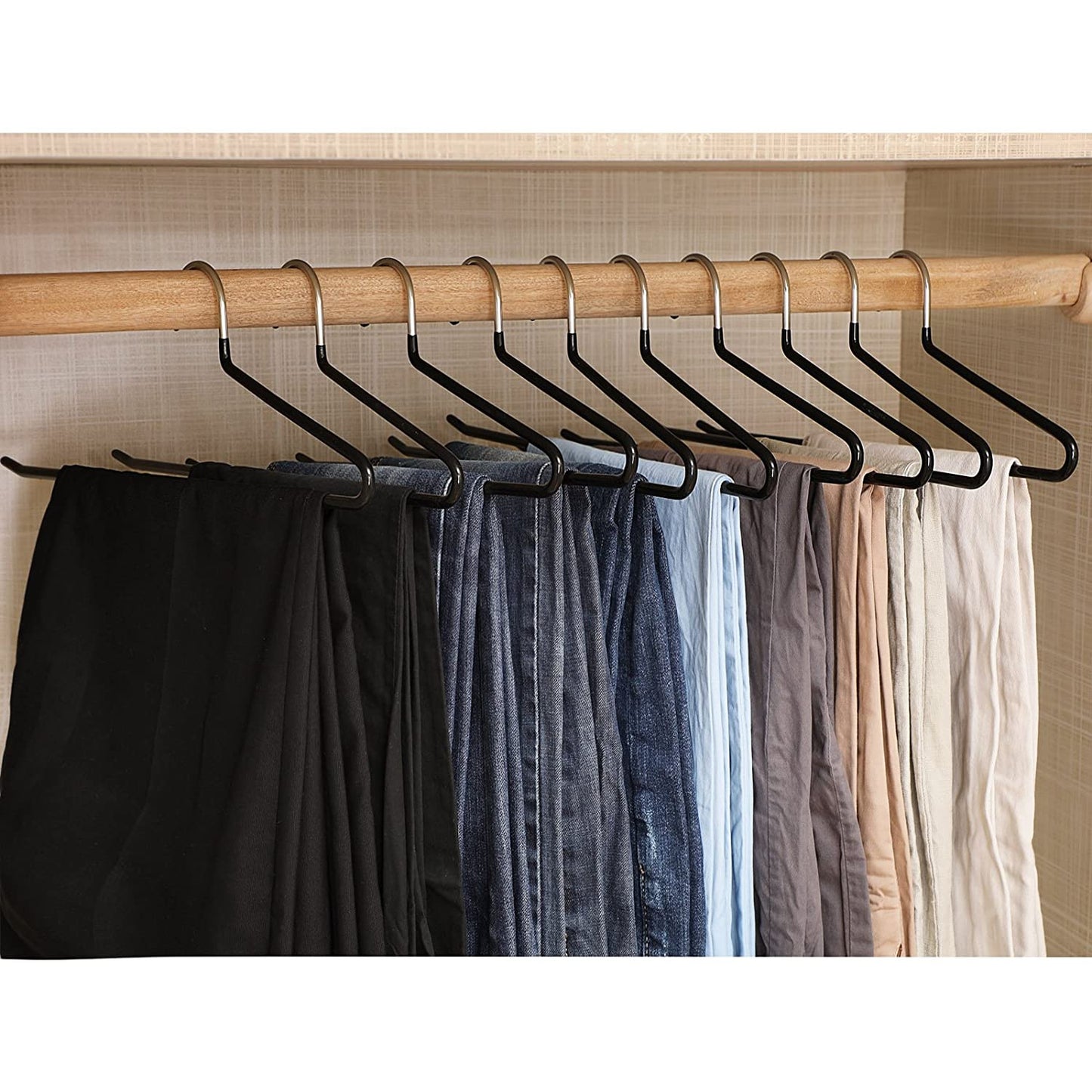 Nancy's Trouser Hanger 50 Pieces - Metal Black Clothes Hanger