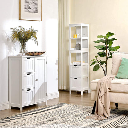 Nancy's Blanding Badkamerkast - Badkamermeubel - Opbergkast - Wit - ± 30 x 30 x 140 cm