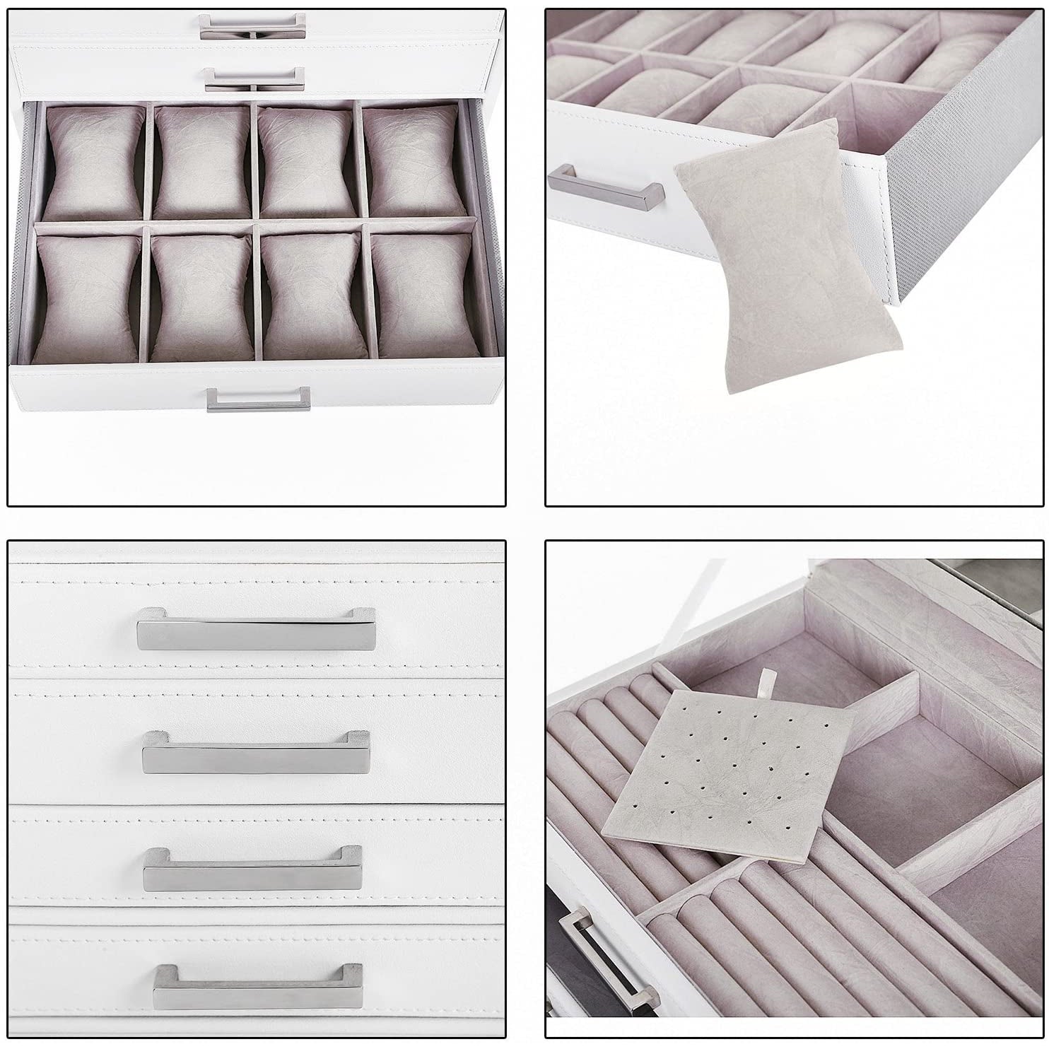 Nancy's Malveira Sieradendoos - Sieraden Organizer - Juwelendoos - Met Spiegel - Wit - Fluweel