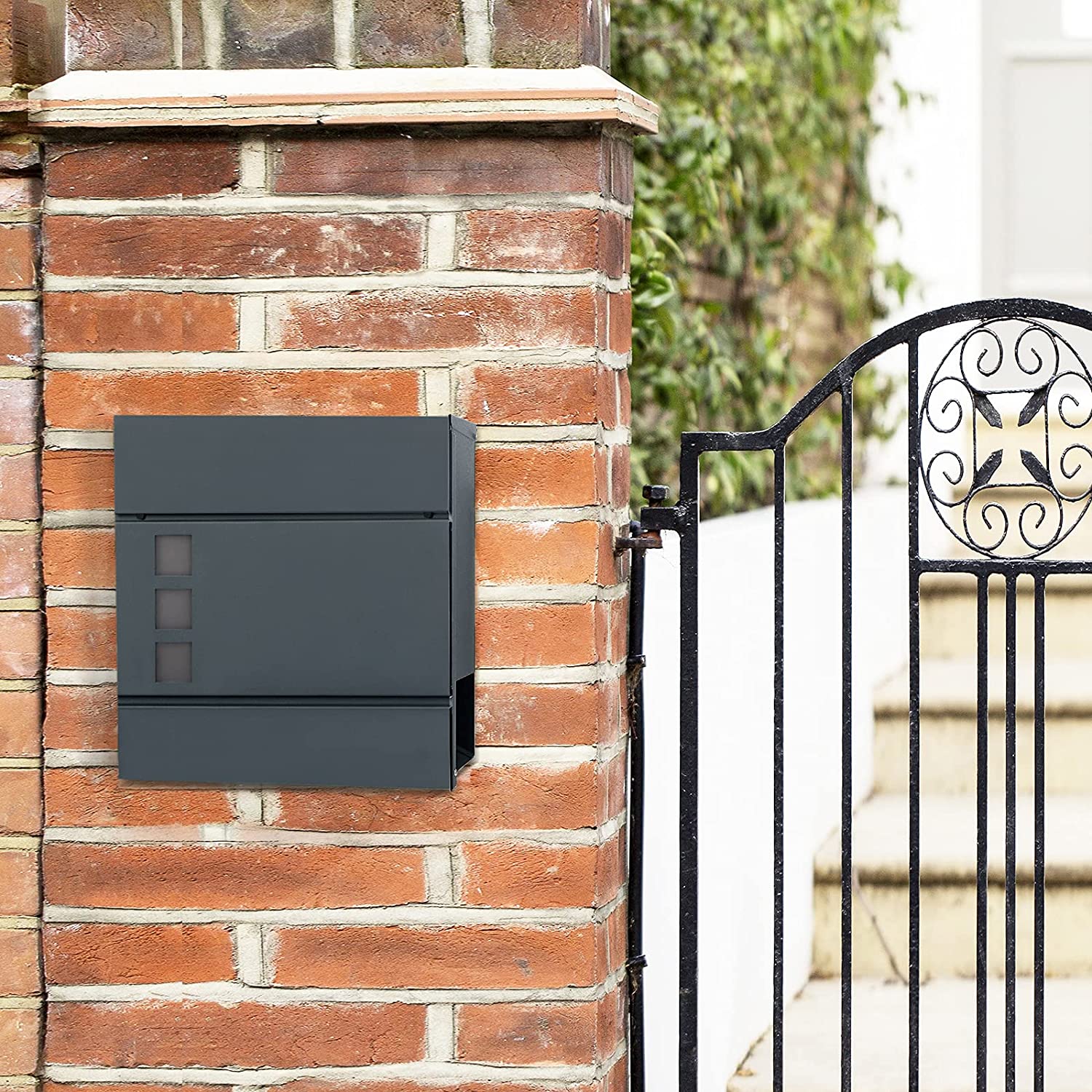 Nancy's Fordwich Letterbox - Wall letterbox - Wall mounting - Lockable - Newspaper compartment - Anthracite - Metal