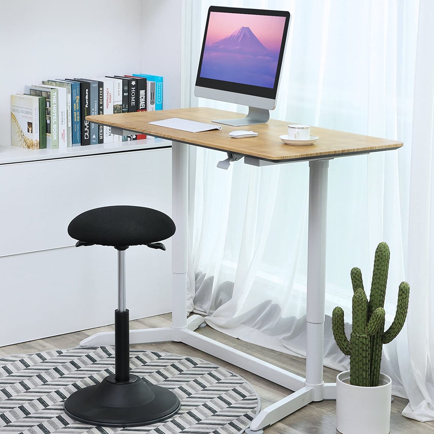 Tabouret Marfa de Nancy - Tabouret de bureau - Hauteur réglable - Ergonomique - Rotatif - Antidérapant - Noir