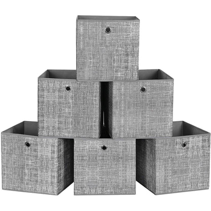 Nancy's Calderwood Opbergdozen - Set Van 6 - Vouwbare Dozen - Organizers - Grijs - Stof - 30 x 30 x 30 cm
