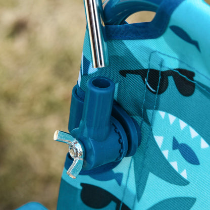 Chaise de plage Galesburg de Nancy - Chaise de camping - Pliable - Avec parasol - Polyester - Bleu