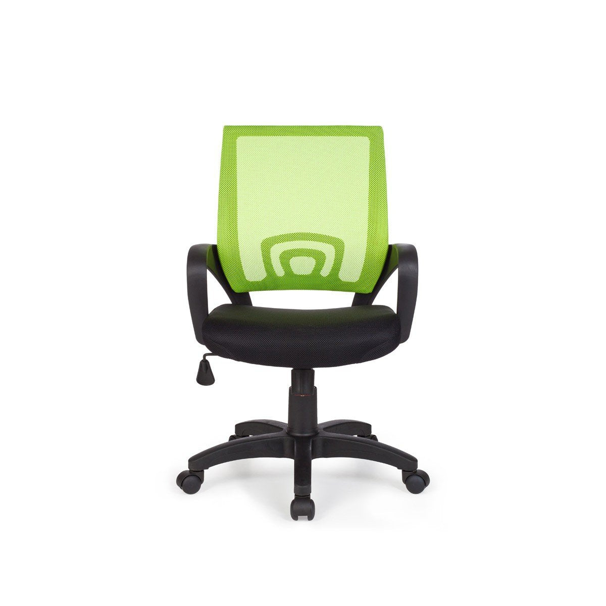Chaise de bureau Nancy's Naples - Chaise pivotante - Ajustable - Chaise haute - Noir + Vert/Gris