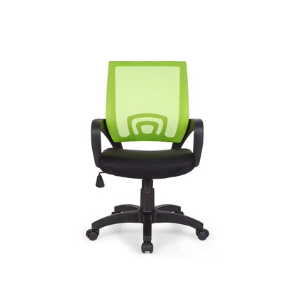 Chaise de bureau Nancy's Naples - Chaise pivotante - Ajustable - Chaise haute - Noir + Vert/Gris