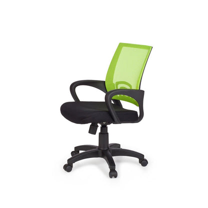Chaise de bureau Nancy's Naples - Chaise pivotante - Ajustable - Chaise haute - Noir + Vert/Gris