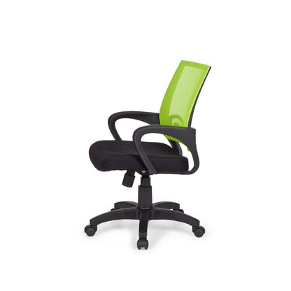 Chaise de bureau Nancy's Naples - Chaise pivotante - Ajustable - Chaise haute - Noir + Vert/Gris